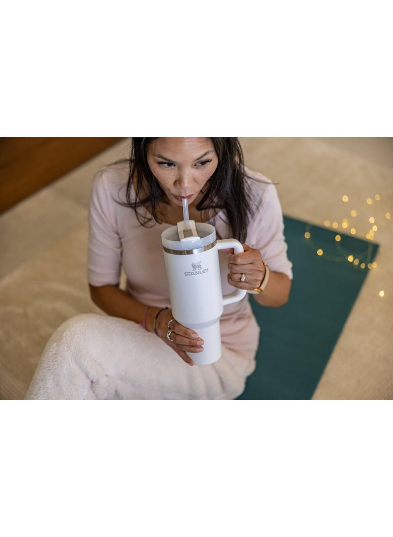 ستانلي كوب استانلس، كوب استانلس سعة 40 اونصه مع شاليموه ومقبض، كوب معزول مع غطاء كوب للسفر، كوب قهوة من الفولاذ المقاوم للصدأ للمشروبات المثلجة الساخنة، كوب سفر بمقبض - Image 5